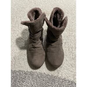 Call It Spring Women's Size 6 Faux Fur Leather Ankle Bootie Shoes Brown